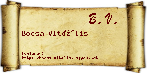 Bocsa Vitális névjegykártya